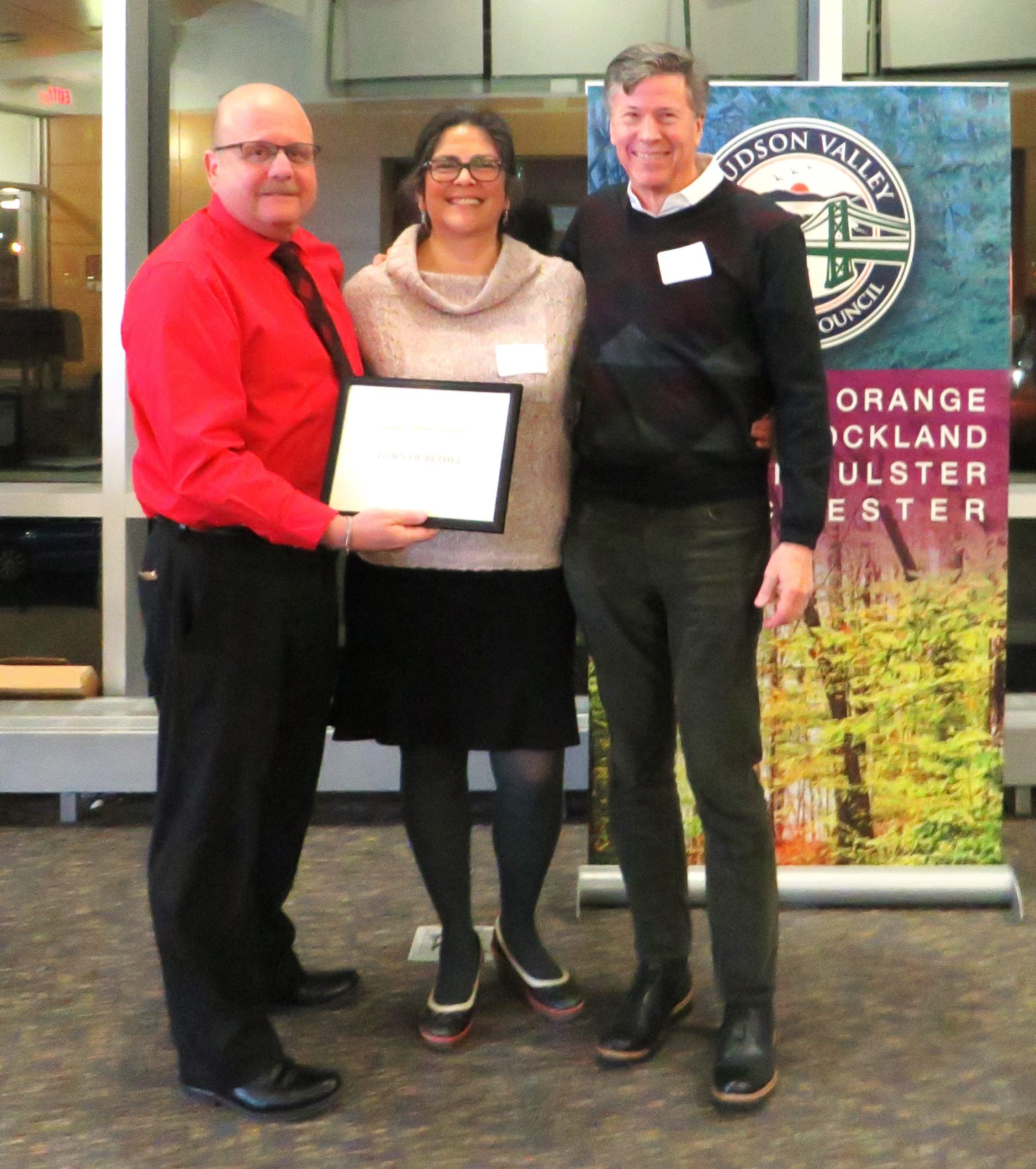 Supervisor Daniel Sturm and Jeff Allison from the Town of Bethel with HVRC’s Executive Director, Carla C. Castillo