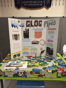 A student posterboard with stormwater information.